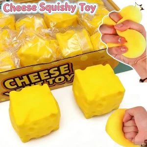 Brinquedo de Queijo Portátil para Apertar, Bola Anti-stress Macia de Recuperação Lenta para Decoração de Mesa, Brinquedo de Descompressão para Crianças e Adultos, Presente